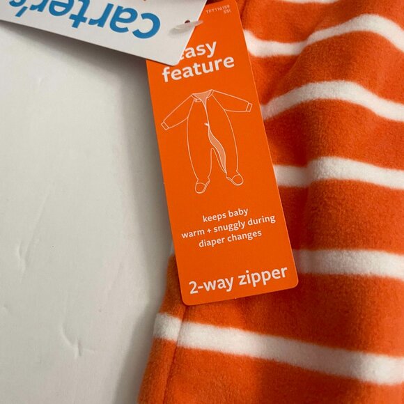 Carter's Baby Boys Halloween Pumpkin Fleece Footed Pajama Sleeper Size 6m NWT - Picture 3 of 5